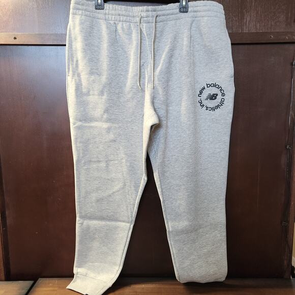 New Balance men's standard fit sweatpants sea grey pant  2XL - Picture 2 of 6
